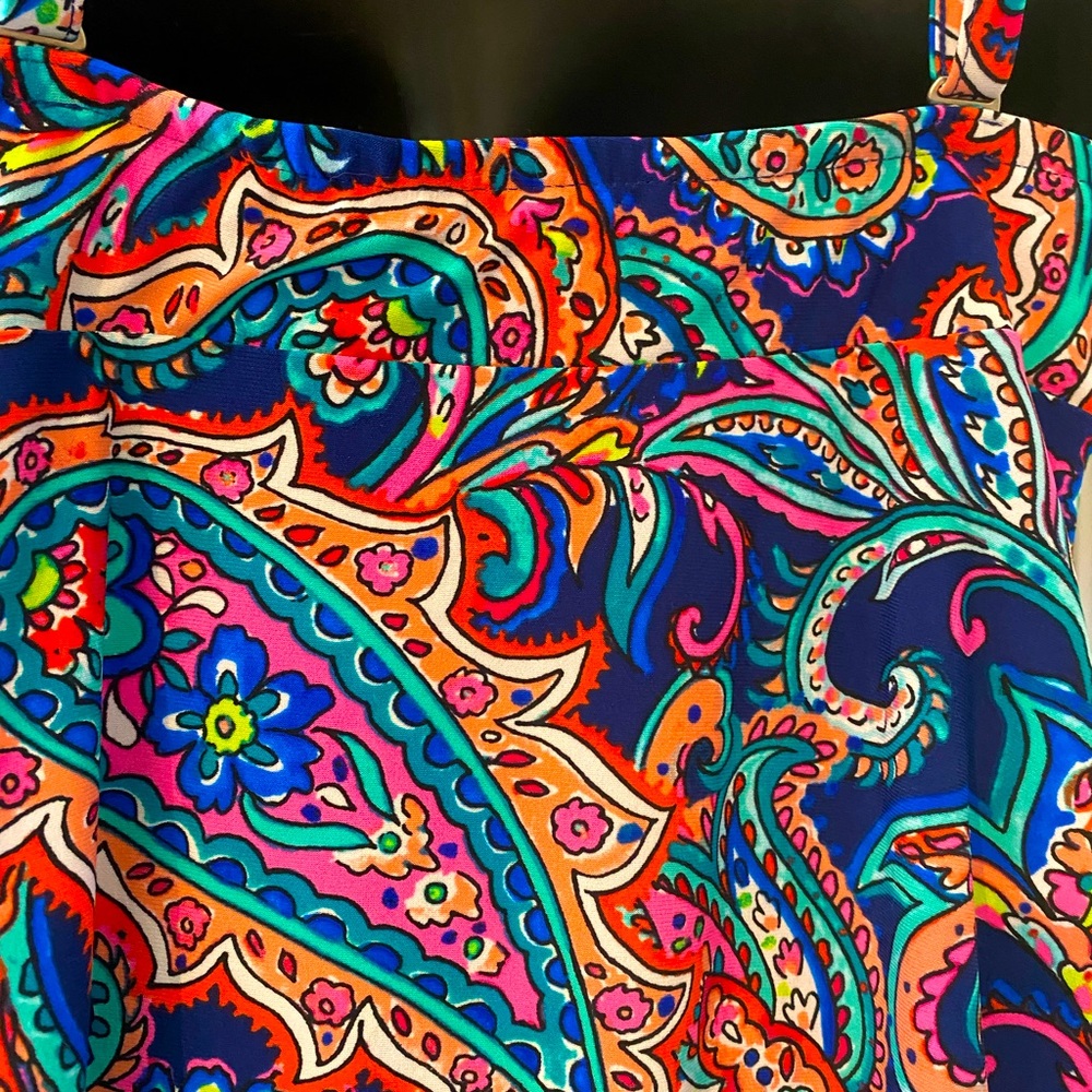 ST JOHN'S BAY Women's paisley fields printed Tankini Top adj. straps NWOT Size 8 - Picture 7 of 9